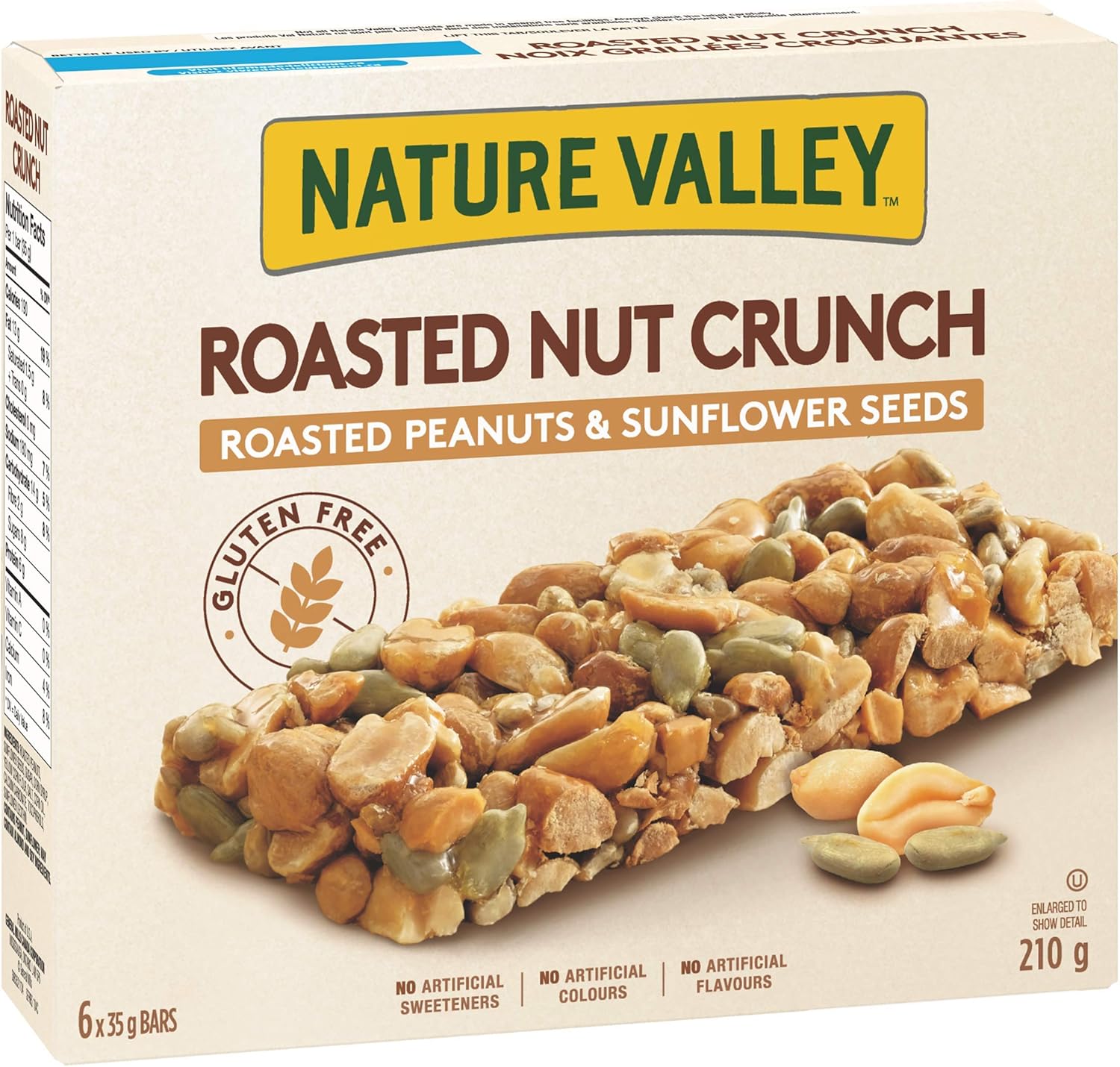 NATURE VALLEY Gluten Free Roasted Nut Crunch Bar, 6Count 210Gram
