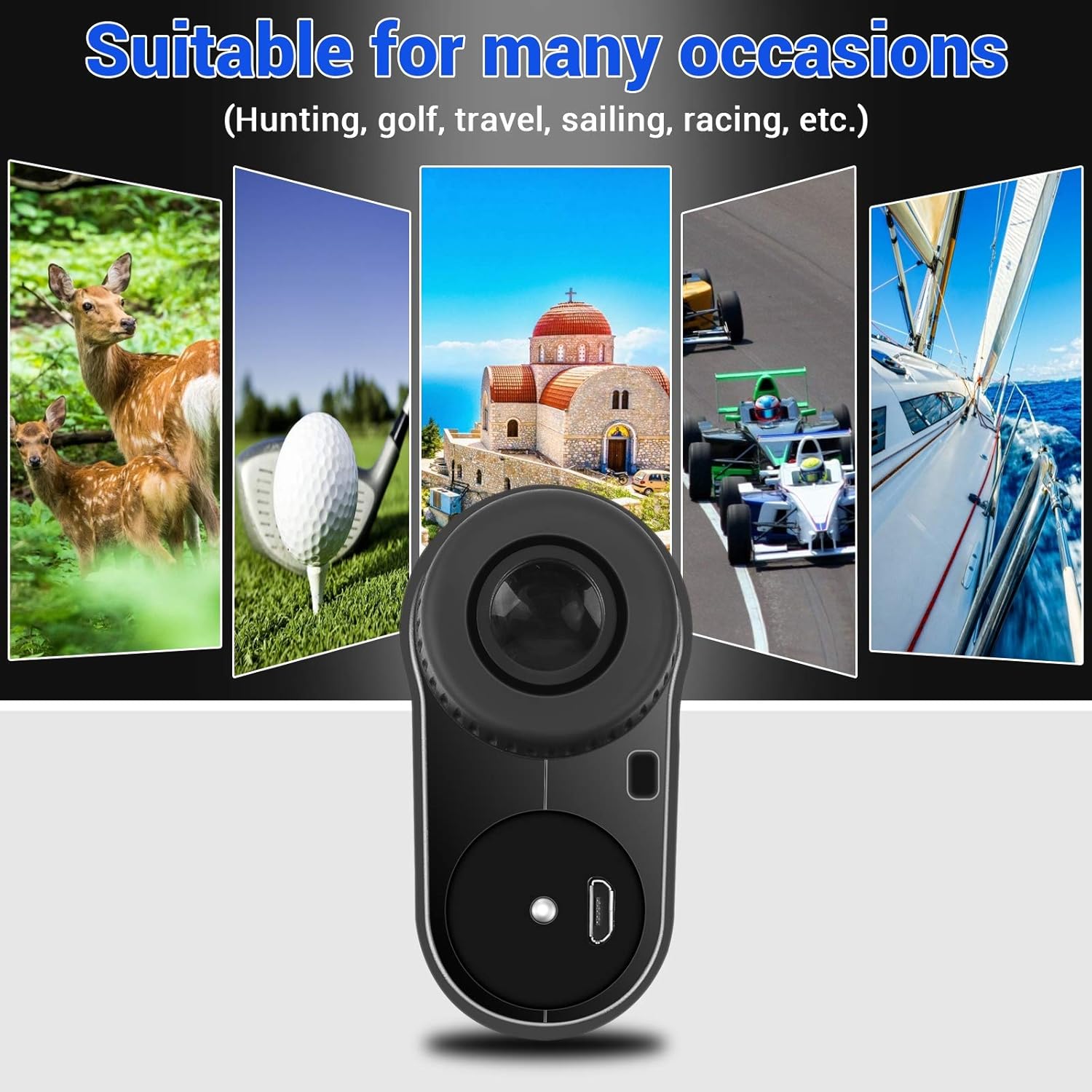 AIRSSON Golf Rangefinder Laser Rechargeable: 650 Yards Range Finder with Slope, 6X Magnification Range Pinseeker Distance Rangefinder for Hunting & Golfing : Sports & Outdoors