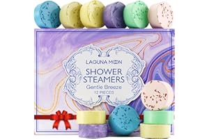 LAGUNAMOON Aromatherapy Shower Steamers - 12pc Variety Pack Essential Oil Shower Steamers - Self Care, Nasal Relief, Relaxation, Pampering Vapor Shower Tablets for Home Spa, Christmast Set, Gifts for Men, Women