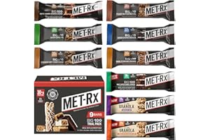MET-Rx Big 100 Trial Pack, Meal Replacement Bars, 9 Count