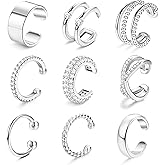 Ear Cuffs Non Piercing Earrings for Women Trendy Lightweight 14K Gold Plated Clip On Fake Earrings Non Pierced Cartilage Ear Cuff Jewelry Set