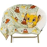 Jay Franco Disney Lion King Simba Nogginz Set - 40 x 50 Inch Lightweight Travel Throw Blanket & Plush Pillow with - Kids Super Soft 2 Piece Safari Animals Bedding Set