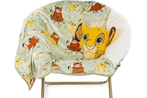 Jay Franco Disney Lion King Simba Nogginz Set - 40 x 50 Inch Lightweight Travel Throw Blanket & Plush Pillow with - Kids Super Soft 2 Piece Safari Animals Bedding Set