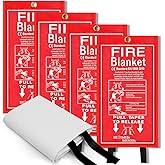 FJNATINH Fire Blankets Emergency for Home - 1 Pack 40' x 40' Fiberglass Blanket for Kitchen and Home (4)