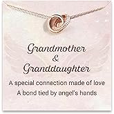 STORYJEWELLERY Birthday Gifts for Grandma and Granddaughter, Gold Plated Interlocking Necklace, Granddaughter Gifts from Grandma