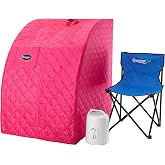 Durasage Portable Steam Sauna for Home Use &ndash; Foldable Full Body Personal Spa Tent with 800W Steam Generator, 60-Min Timer, Chair Included, Lightweight Design