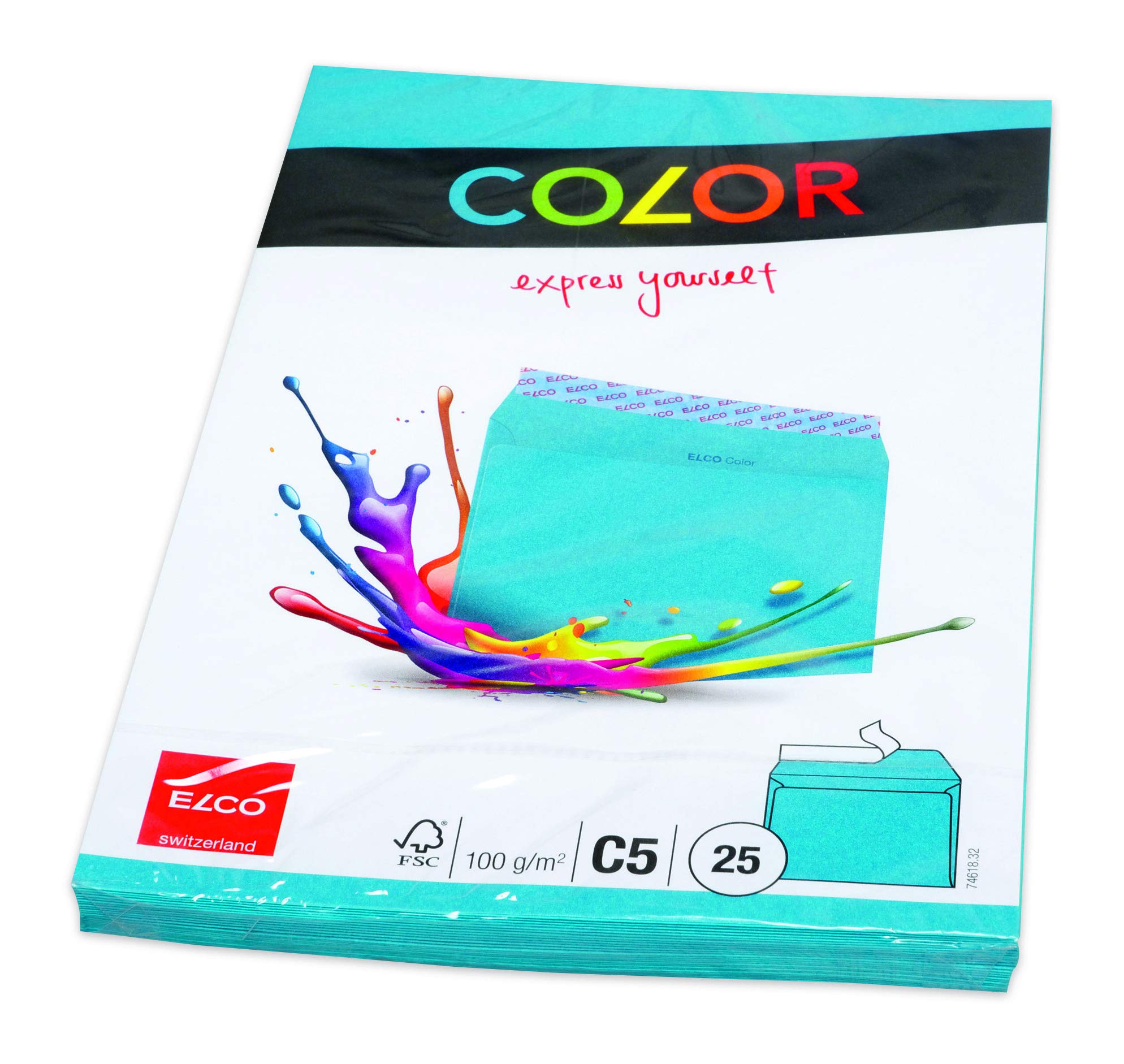Elco C5 "Cellozip Color" Envelope - Bright Blue (Pack of 25)