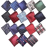 Aulufft Pocket Square Handkerchief 18 Pack Men's Handkerchief,Silk Pocket Squares Sets Vintage Hankies For Men Wedding Multi-Color Hankerchief For Men