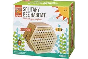 Toysmith Beetle & Bee Solitary Bee Habitat - DIY Kids Art Craft Outdoor Bee Kit, Educational Kit for Kids, No Hardware/No Glue Required, 13 Wooden Pieces, FSC Certified, Intended for Age 8+