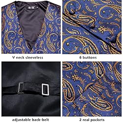 Hi-Tie Mens Suit Vest Bowtie Set Ties for Men V