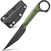 Gtkii GTK140 Fixed Blade Knife, D2 Steel Blade G10 Handle EDC Tool Knife for Outdoor Camping Hiking Hunting (Army Green)