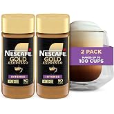 NESCAF&Eacute; Gold Espresso Intense Instant Coffee, 2 Jars 3.5 oz | Intense roast instant espresso; 2 jars, 3.5 oz each