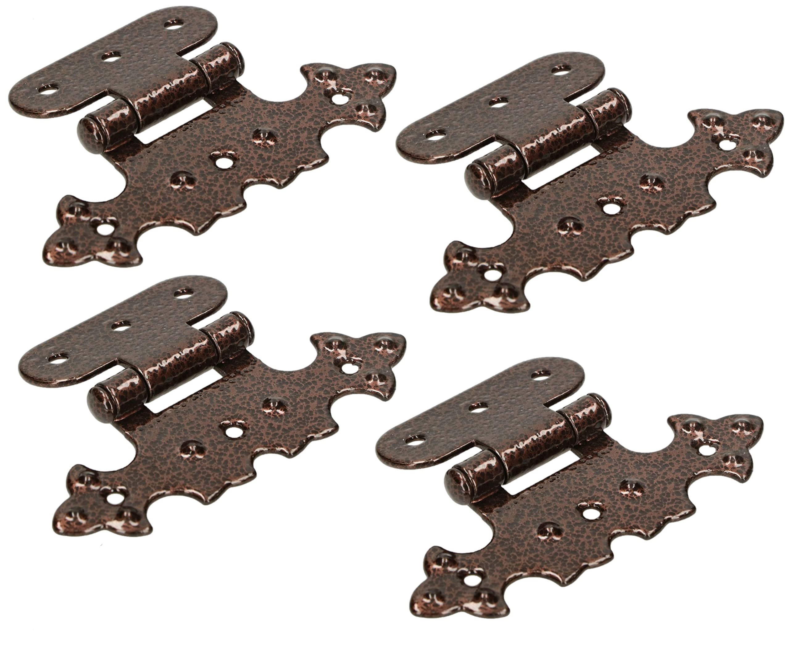 KOTARBAU® Set of 4 Decorative Door Hinges for Cabinet, Asymmetrical Retro Hinge Antique (Copper)