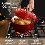 nuovva Enamelled Cast Iron Dutch Oven 5 Quart Red 24cm with Lid view 6