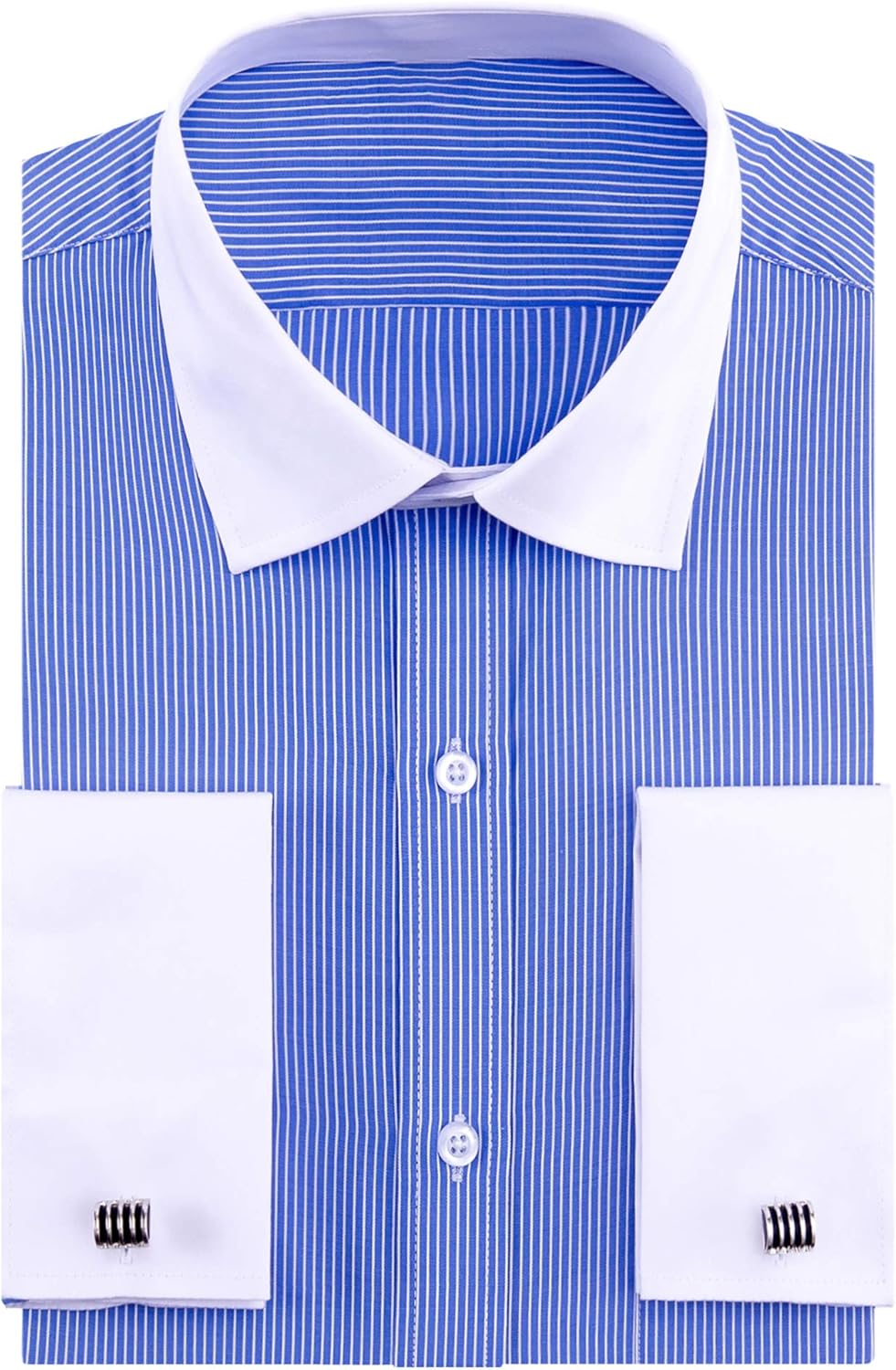 blue dress with white collar