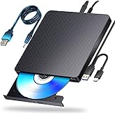 aelrsoch External Blu ray Drives Player Read/Write Compatible Bluray Burner USB 3.0 / Type-C BD DVD Burner Blu ray Player for