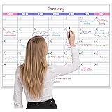 Large Dry Erase Calendar for Wall - Undated 1 Month Wall Calendar, 40" x 30", Erasable & Reusable Laminated Calendar with 8 R