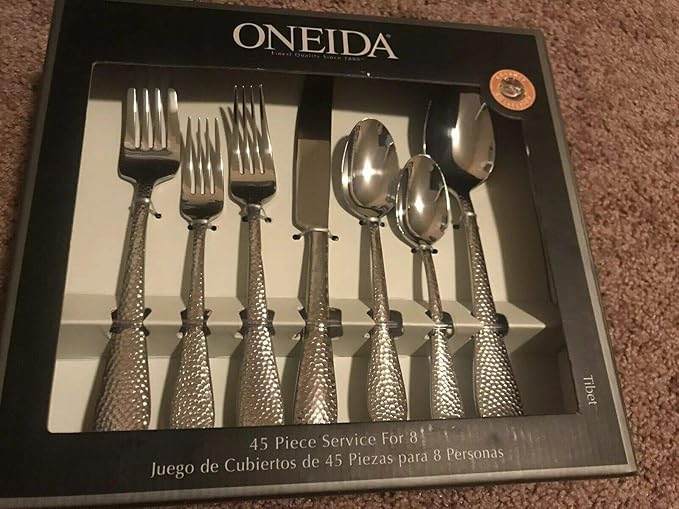 Oneida 45pc. Tibet Flatware Set, Stainless Amazon.co.uk Kitchen & Home