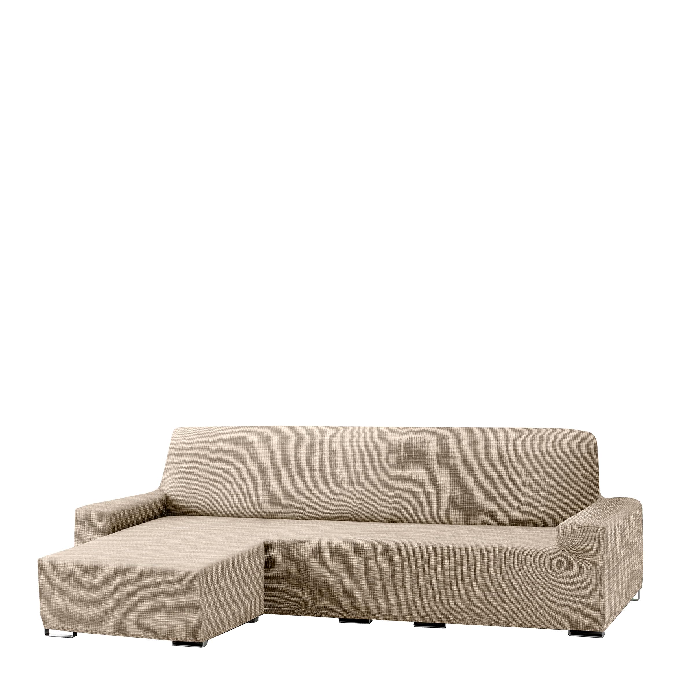 Eysa Aquiles Elastic Chaise Longue Short Arm Left, Polyester-Cotton, Ecru, 43 x 37 x 14 cm