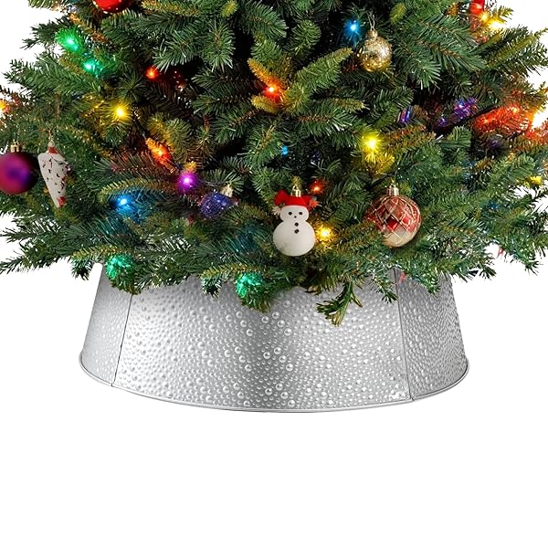 SWEETCRISPY 26INCH METAL CHRISTMAS TREE COLLAR, 4-PANEL BASE...