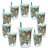 The First Years Take &amp; Toss Straw Cups - Toy Story - 10 Count | 10 Oz Cups, Spill Proof Straw Cups, Daycare and Party Favors, Made Without BPA, Dishwasher Safe, Ages 18 Months+