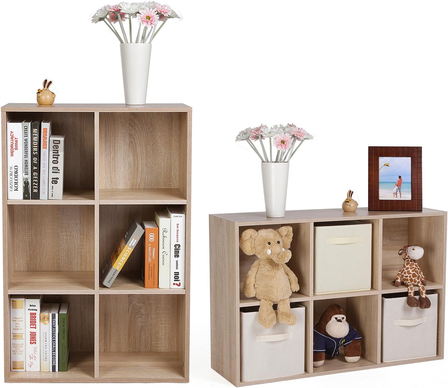 VASAGLE Bookcase, Bookshelf, Storage Shelf with 6 Compartments, Standing Shelf, Cube Shelf, for Living Room Home Office - Image 5