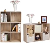 VASAGLE Bookcase 6 Compartment Shelf Oak LBC203H Standing Storage view 4