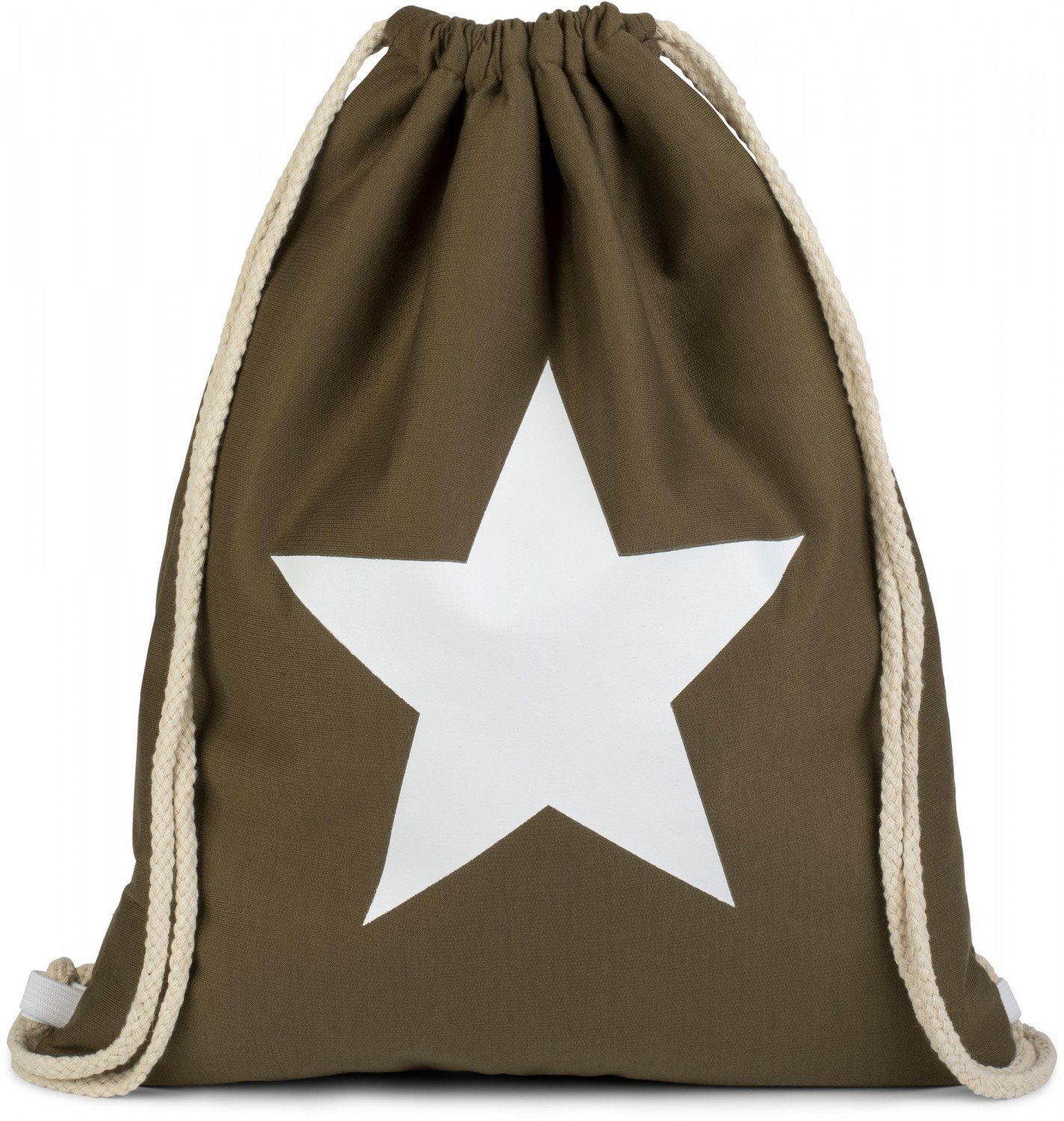 styleBREAKER gym bag rucksack with star print, sports back, bag, unisex 02012088, Colour:Olive green/white