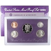 1993 Clad Proof Set U.S. Mint Original Government Packaging OGP COA | Collectible 5-Coin Set: U.S. Mint Proof Set, 1993-S