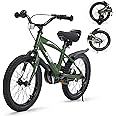 BODIOO Kids Bike for Boys Girls 16 Inches Kid Bicycle with Kickstand Training Wheels Sturdy Frame Adjustable Seat Handbrake and Coaster Brake Bell for Rider Height 41 to 46 Inch