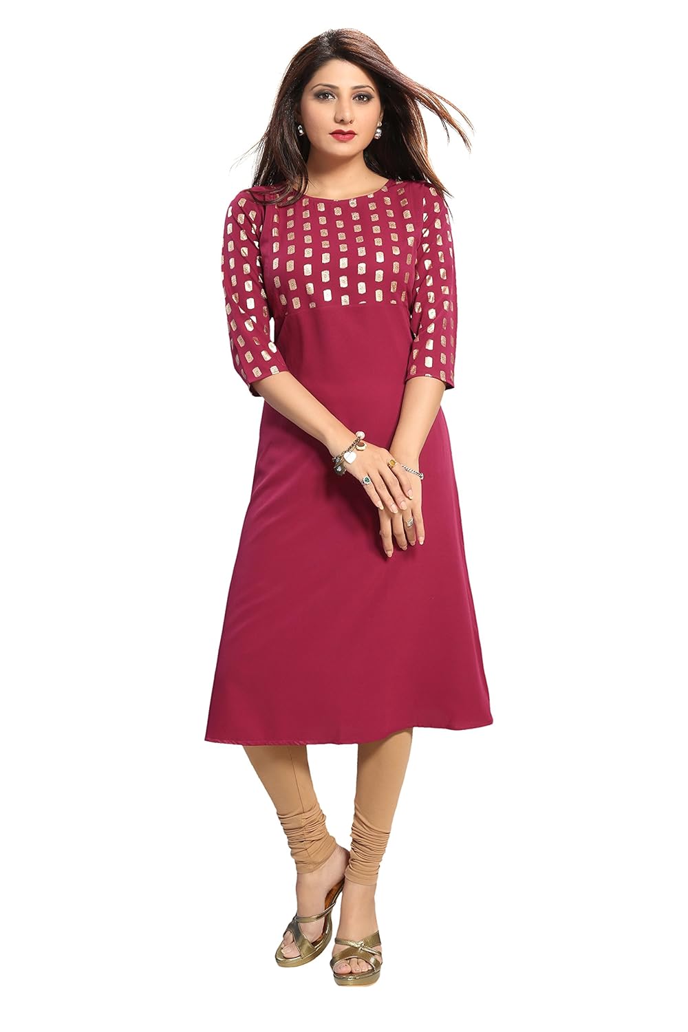 alc creation women's crepe a-line kurti
