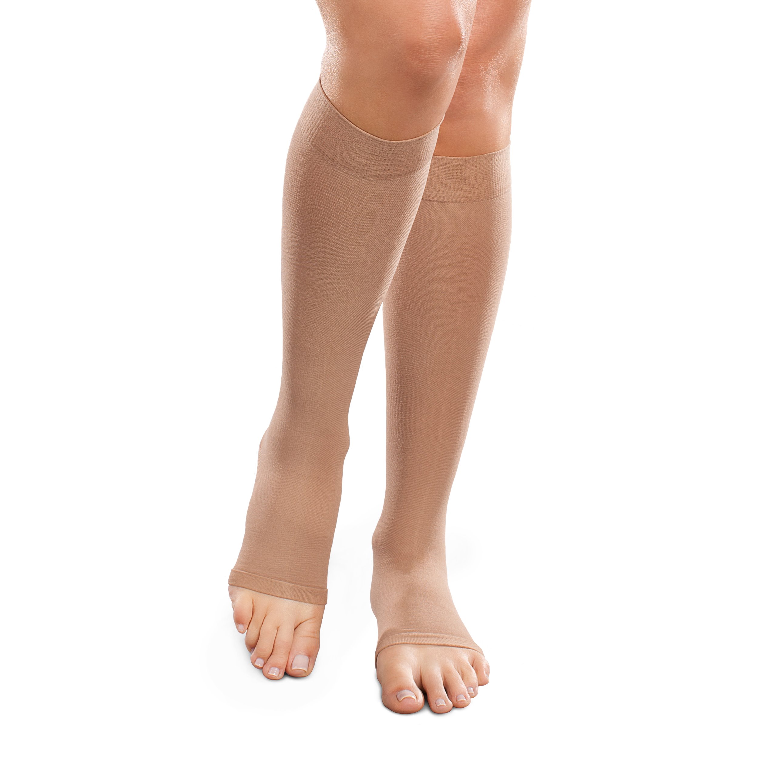 Ease Opaque Open-Toe Knee Highs - 15-20mmHg Mild