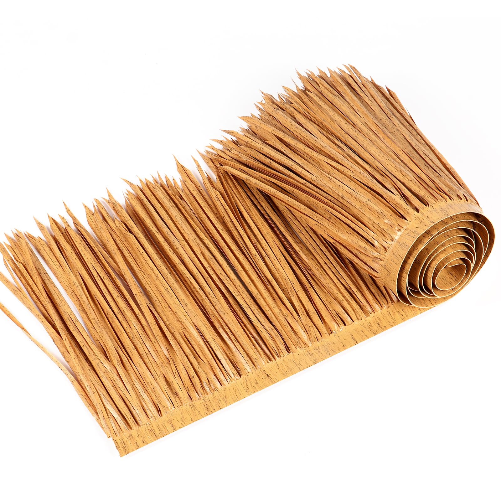 Photo 1 of SEKKVY Tiki Straw Roof Thatch, Mexican Style Palm Thatch Rolls, Artificial Palapa Thatch Roofing for Tiki Bar, Duck Blind Grass for Garden Patio Umbrella Party Decoration (Spotted Yellow, 16" x 157")