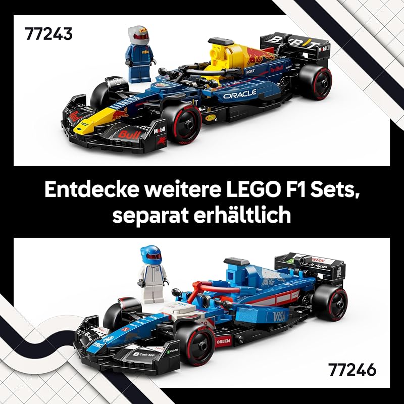 Speed Champions Oracle Red Bull Racing RB20 F1 Rennauto - Modell für Erwachsene mit Formel 1 Minifigur zum Sammeln - Ausstellungsstück und Geschenk für Fans von Motorsport & Rennwagen 77243