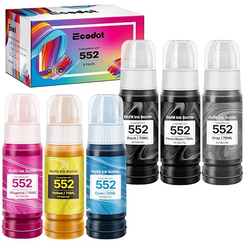 552 Pigment Ink Refill Ink Bottle Remanufactured for Epson 552 Ink Used ...