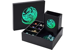 Soar Forge Dice Tray and Dice Tower for DND: All-in-One Tray, Storage & Large Tower for Random Rolls - Stores Your Sets, Mini's etc, Perfect for D&D and RPG Gift Accessories (Green Dragon)
