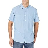 Amazon Essentials Men's Regular-Fit, Short-Sleeve Button-Down Chambray Shirt