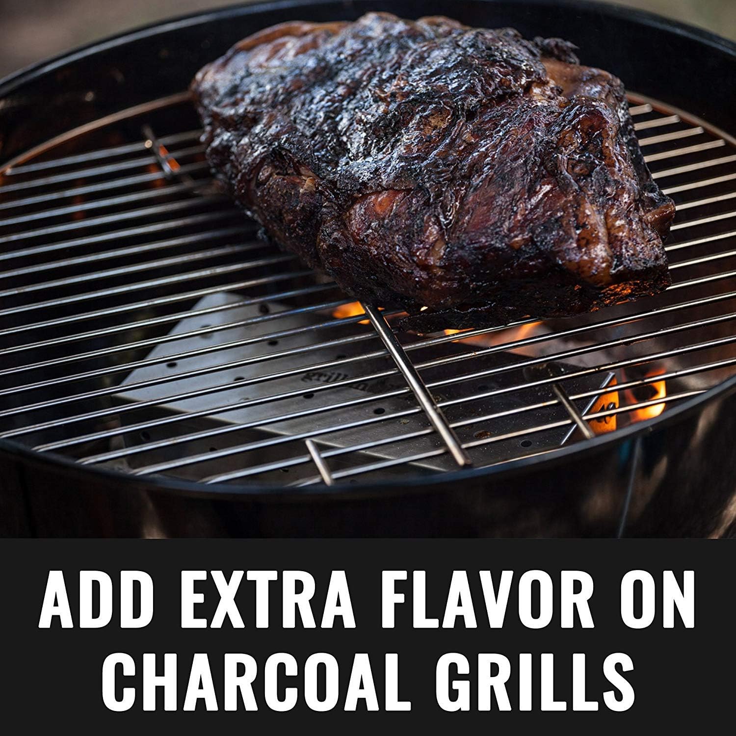 Grillaholics Smoker Box, Top Meat Smokers Box in Barbecue Grilling Accessories, Add Smokey BBQ Flavor on Gas Grill or Charcoal Grills with This Stainless Steel Wood Chip Smoker Box: Garden & Outdoor