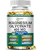 Magnesium Glycinate Softgels - High Absorption Pure Magnesium Glycinate 400mg for Sleep, Calm, Muscle Relaxation, Heart, Bone & Nerve Support for Women & Men - 100% Chelated & Purified Supplement
