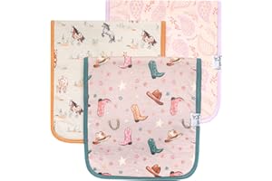 Copper Pearl Baby Burp Cloth Large 21''x10'' Size Premium Absorbent Triple Layer 3-Pack Gift Set Cheyenne