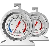 Oven Thermometer for Gas Oven with 431 Stainless Steel 50-300&deg;C/100-600&deg;F | 2-Pack Oven Thermometer for Electric Oven Temperature, In Oven Temperature Gauge for Cooking Kitchen, Dial Thermometer
