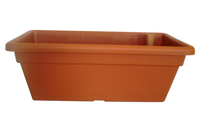 Terra Blumenkasten mit eingebautem Selbstbewässerungseinsatz, terrakotta, 80 cm