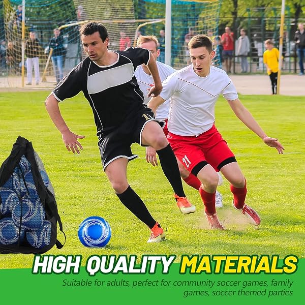 REALSPRING 24 PCS DEFLATED SOCCER BALLS BULK WITH PUMP BAG OFFICIAL SIZE FOOTBALL FOR YOUTH OUTDOOR OUTSIDE SPORT TRAINING GIFT SPORT TRAINING PRACTICE BIRTHDAY GIFT FOR CHILD ADULT(SIZE 4)