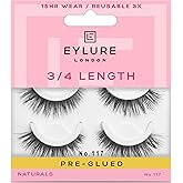 Eylure Pre-Glued Wispy Light Texture Eyelashes, No.117, Twin Pack