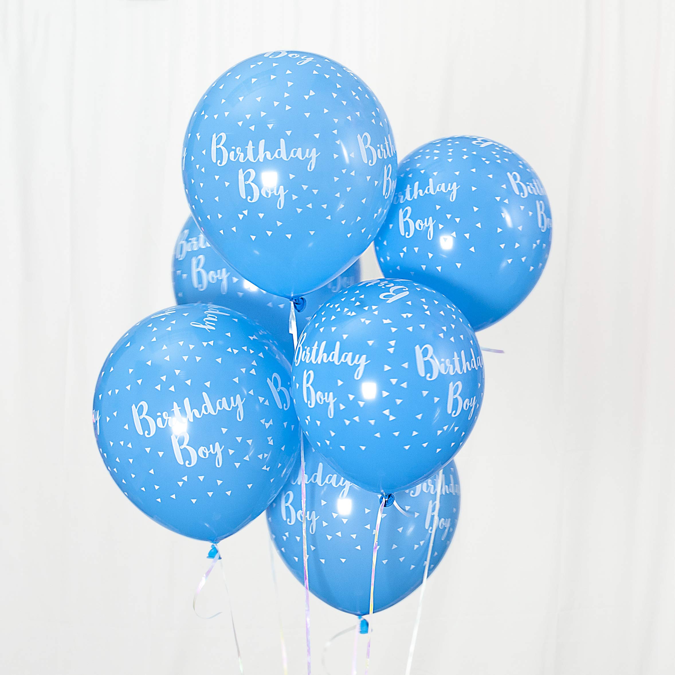 Birthday Boy Blue 12-inch Latex Party Balloons (6 Pack)