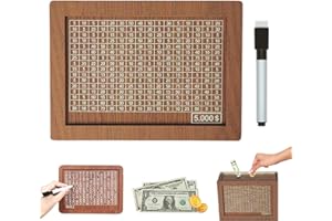 Alcancias De Dinero para Adultos, Cash Vault Wooden Savings Box, 10k Savings Challenge Box, Reusable Wooden Money Savings Box