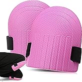 WinnerWhy Gardening Knee Pads for Women and Men Lightweight Waterproof Foam Knee Pads for Gardening and Housework with Adjustable Hook'n'Loop Straps(Pink)
