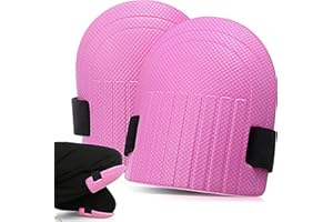 WinnerWhy Gardening Knee Pads for Women and Men Lightweight Waterproof Foam Knee Pads for Gardening and Housework with Adjustable Hook'n'Loop Straps(Pink)