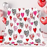 JarThenaAMCS Valentine's Day Throw Blanket Love Heart Decorative Fuzzy Flannel Blanket 60 x 50 Inch Soft Blanket for Home Chair Sofa Couch Bed Supplies