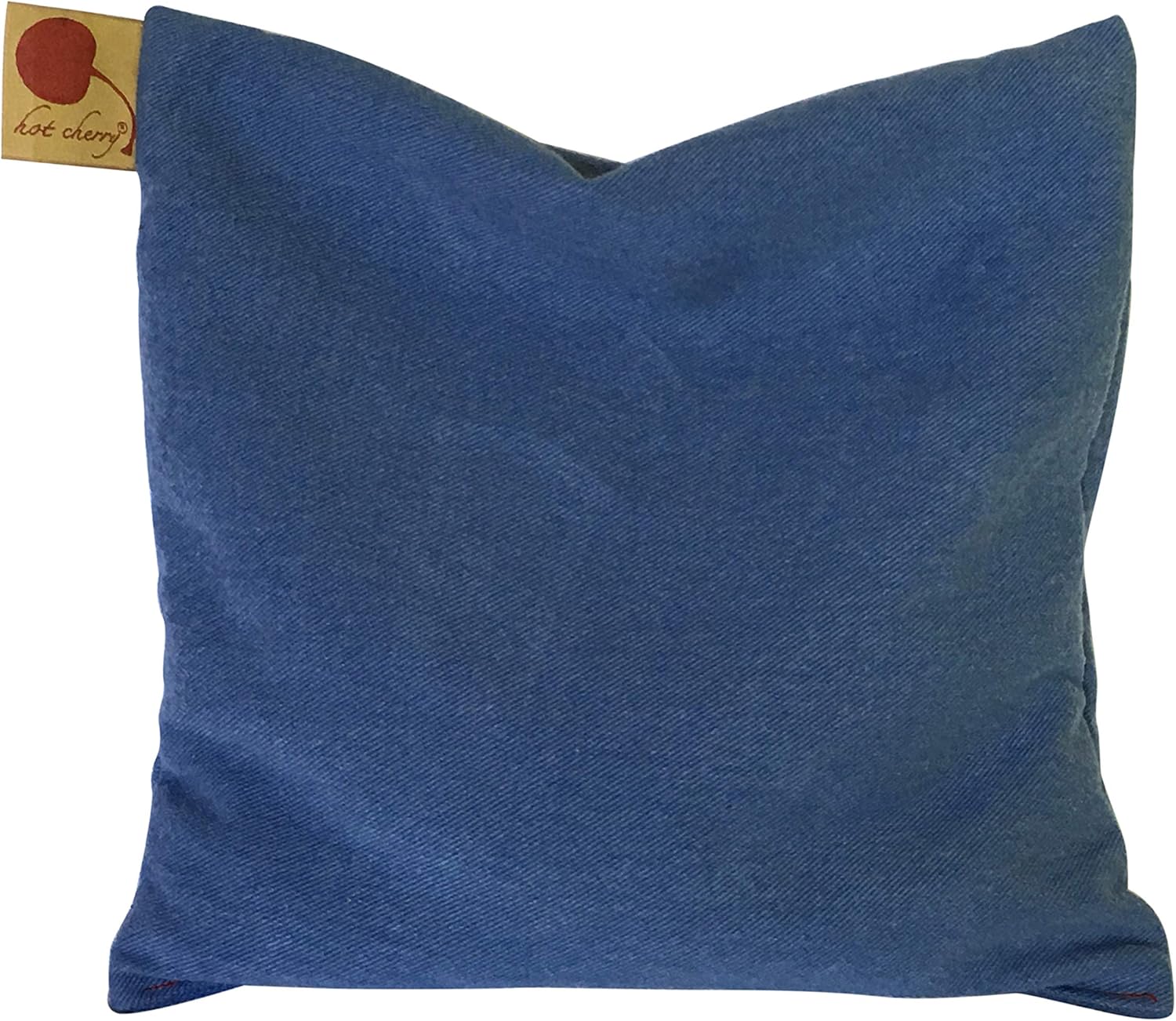 Hot Cherry Pit Pillow Square - Red Denim, Natural-Dyed (Minimal Package/Twine) Natural Moist Heat or Cold Therapy for Muscle Pain, Tension Relief, Headaches, Arthritis, Aromatherapy - Microwavable: Health & Personal Care